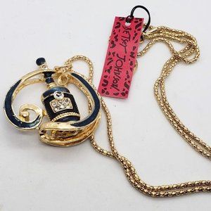 NWT Betsey Johnson Perfume Bottle Style Pendant necklace